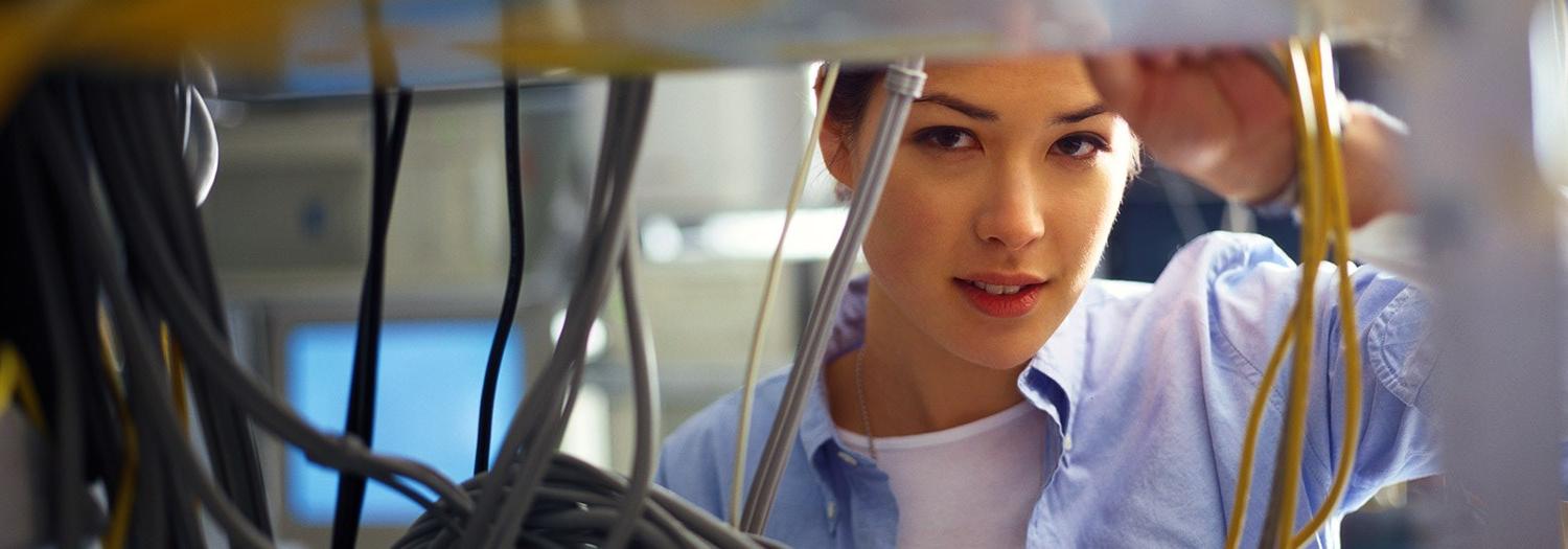 Student in a lab environment.